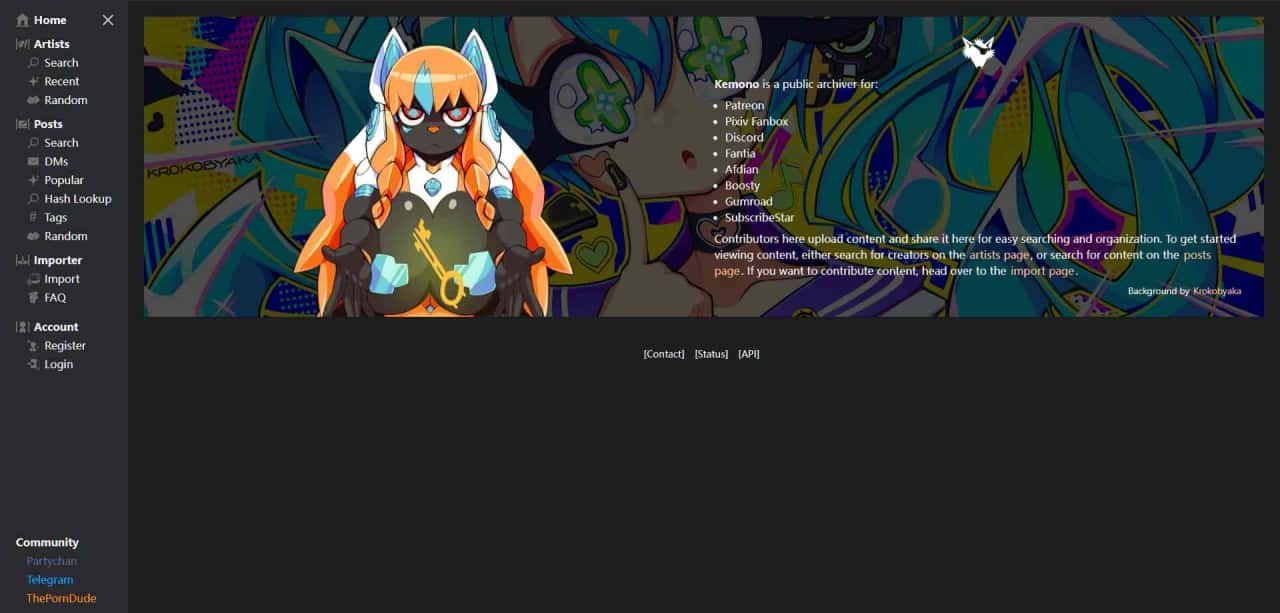 Kemono - kemono.su webpage